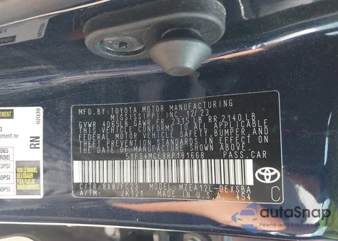 2024 Toyota Corolla Se/Night Shade из США, поврежденный, VIN 5YFS4MCE8RP181668